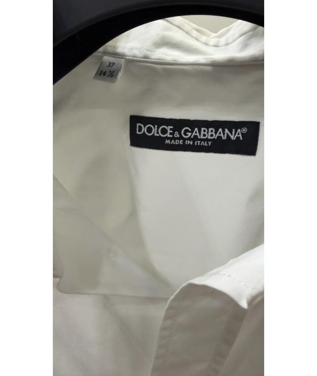 DOLCE&GABBANA Белая хлопковая классическая рубашка, фото 3