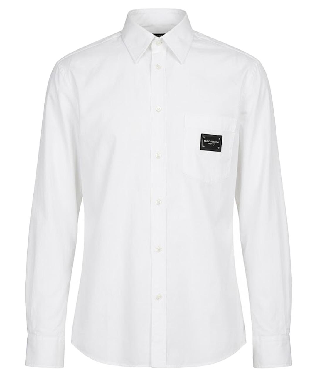 DOLCE&GABBANA Белая хлопковая классическая рубашка, фото 1