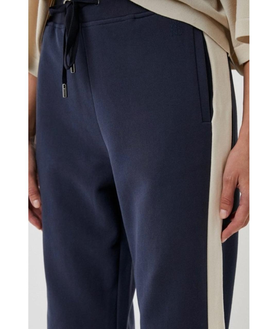 WEEKEND MAX MARA Синие хлопковые спортивные брюки и шорты, фото 4