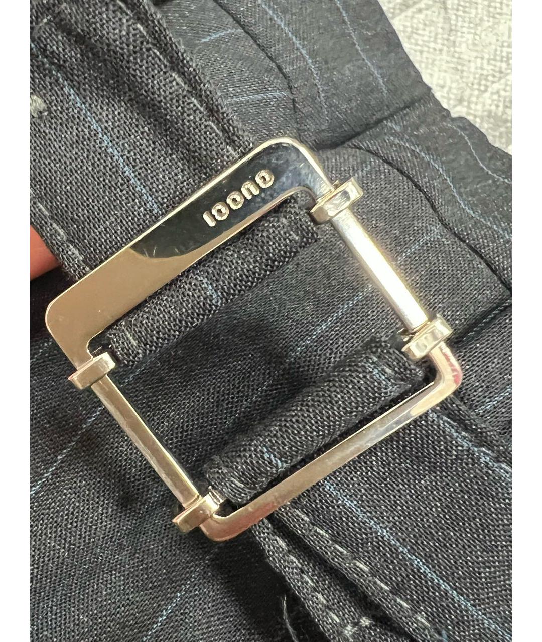 GUCCI Антрацитовые шерстяные классические брюки, фото 5