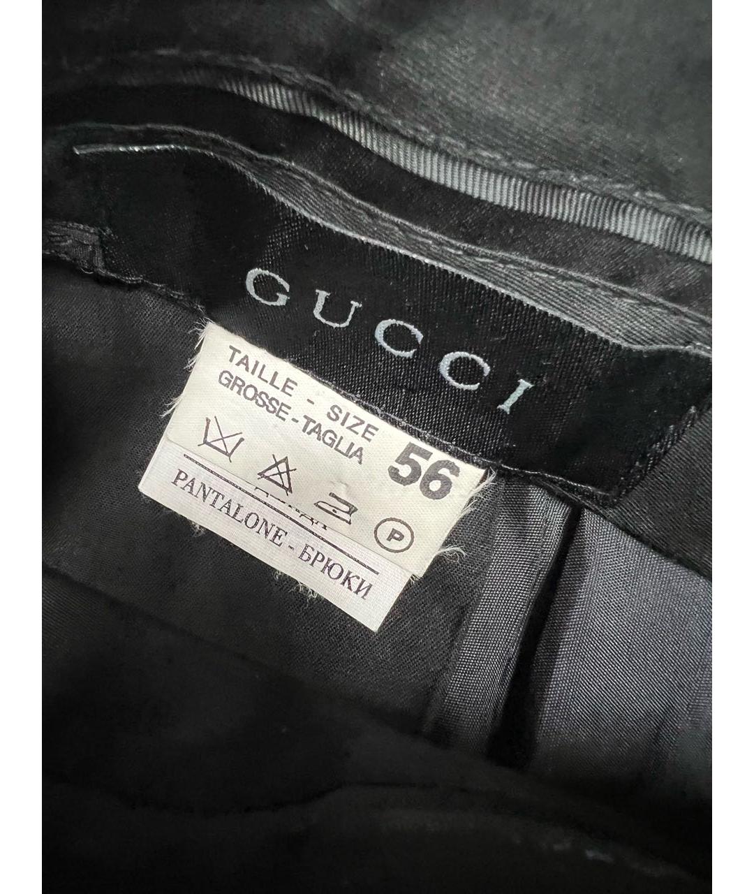 GUCCI Антрацитовые шерстяные классические брюки, фото 4
