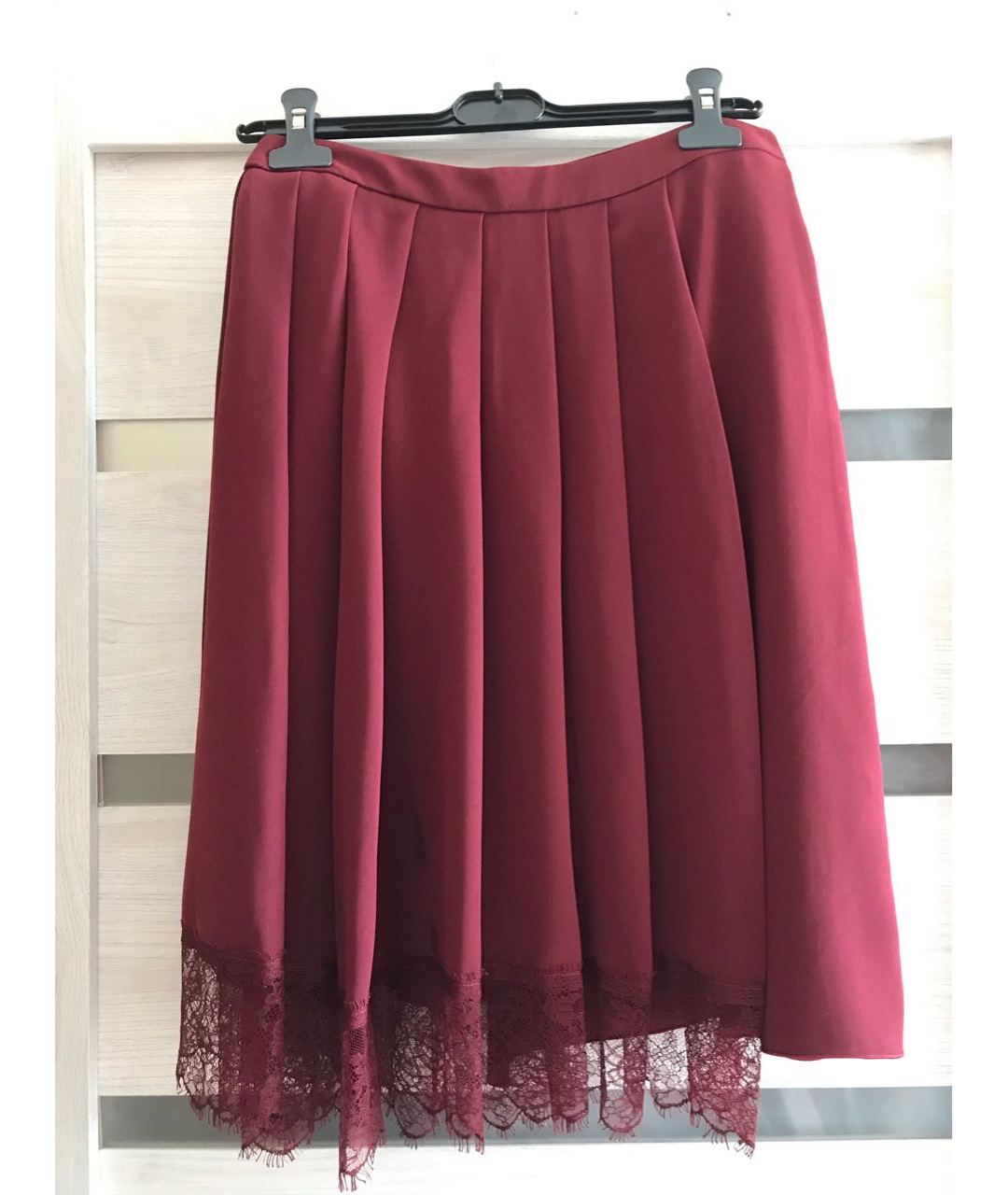 MAX MARA Бордовая вискозная юбка миди, фото 4