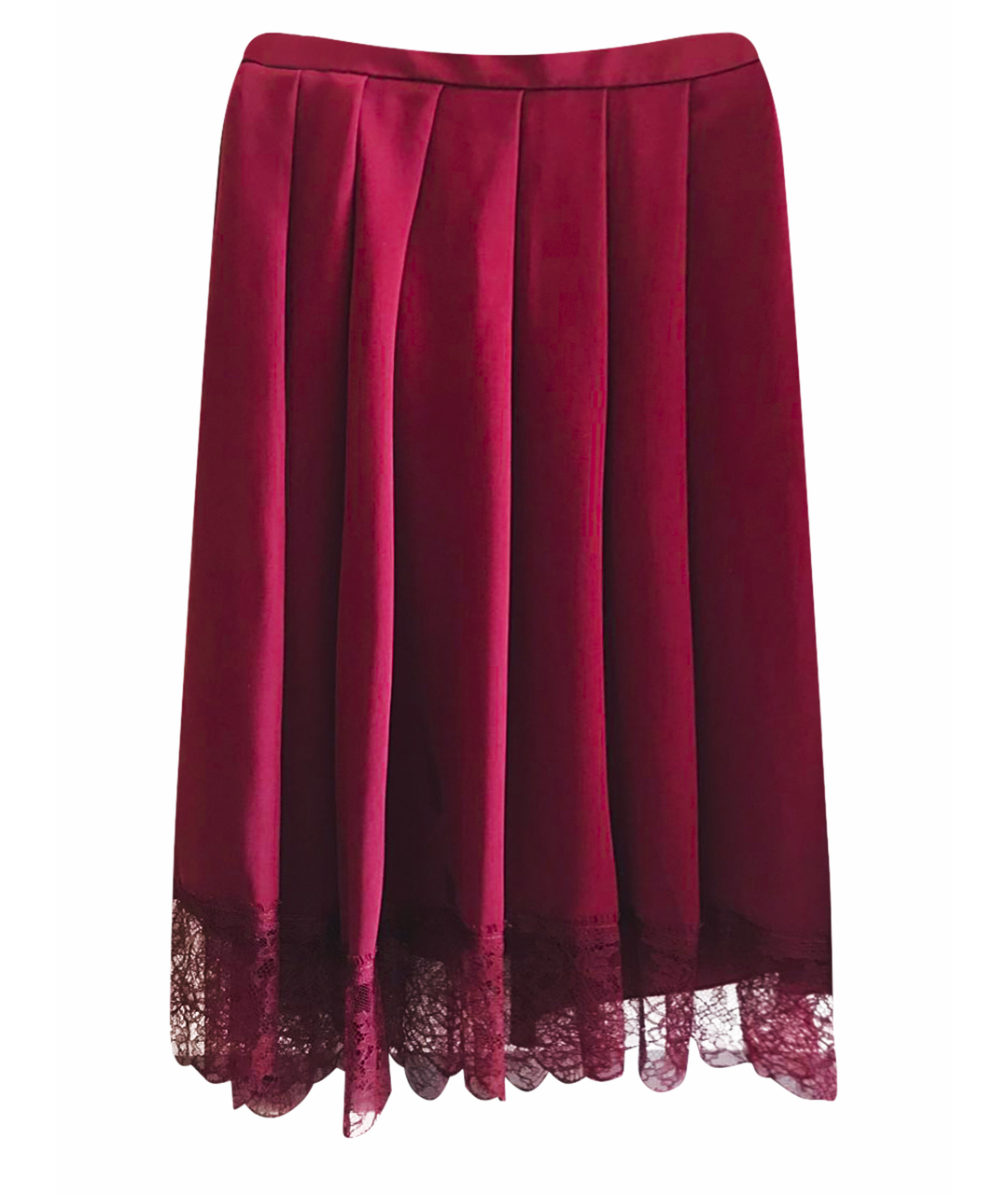 MAX MARA Бордовая вискозная юбка миди, фото 1