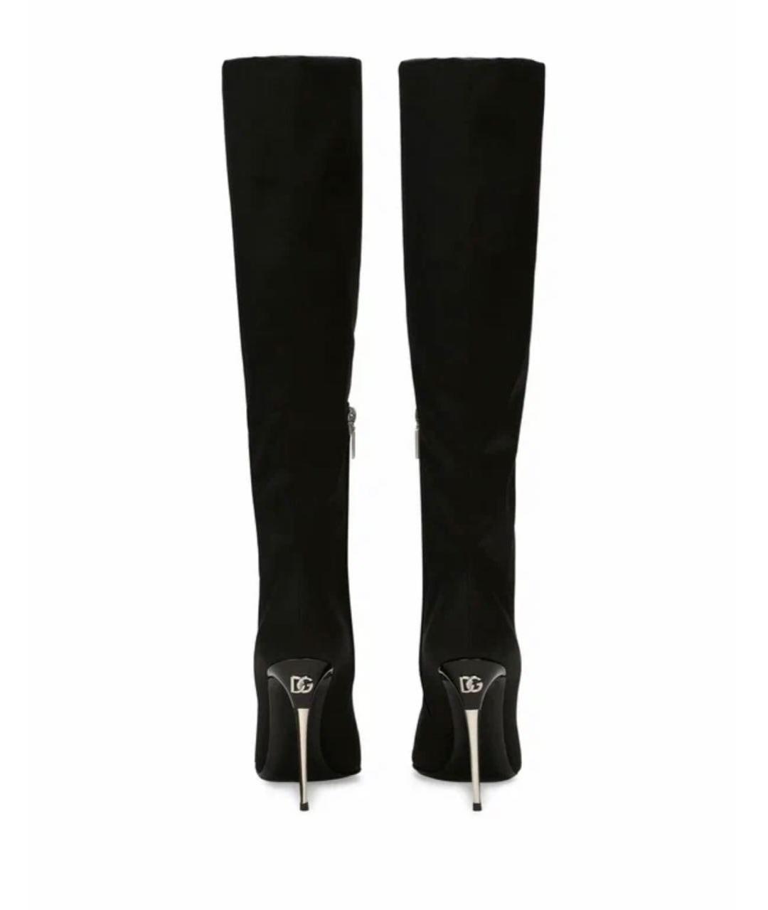 DOLCE&GABBANA Черные текстильные сапоги, фото 4