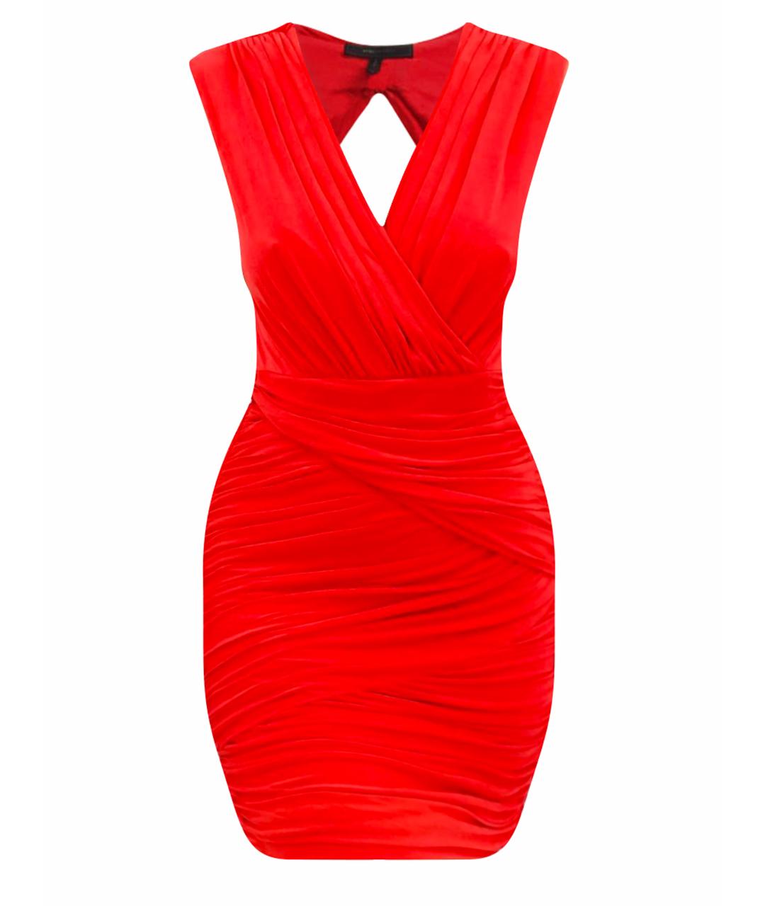 BCBG MAXAZRIA Красное ацетатное коктейльное платье, фото 1