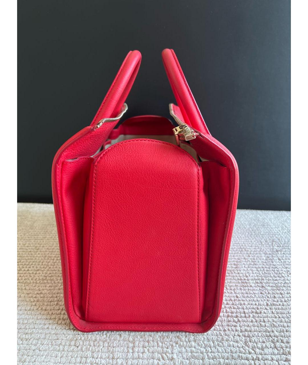 VICTORIA BECKHAM Красная кожаная сумка с короткими ручками, фото 3