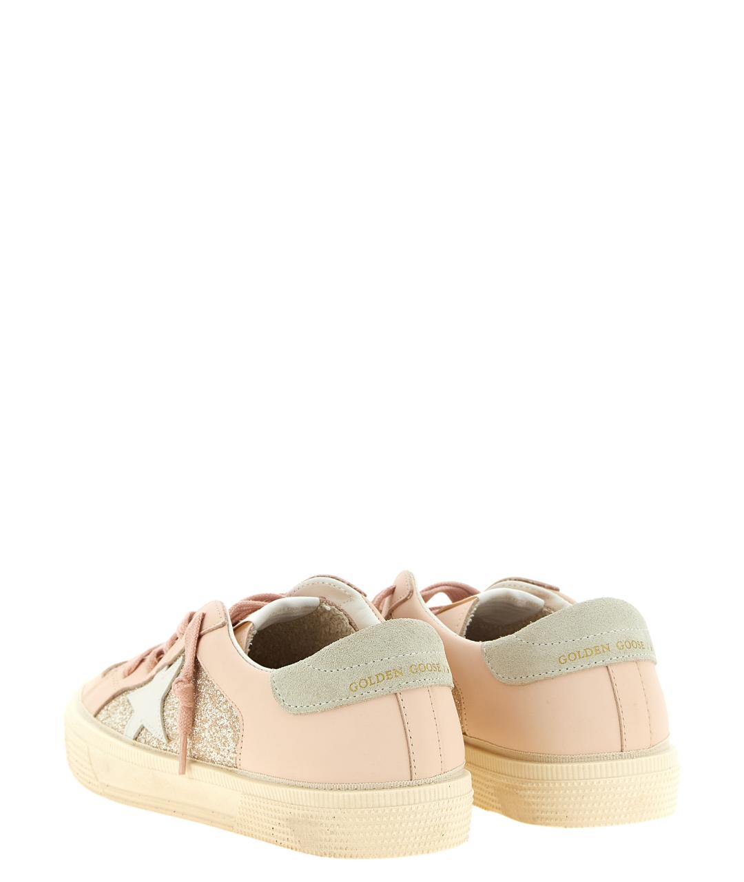 GOLDEN GOOSE Розовые кожаные кеды, фото 2