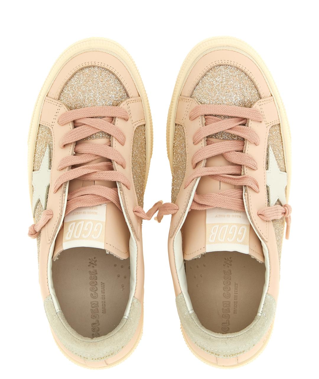 GOLDEN GOOSE Розовые кожаные кеды, фото 3