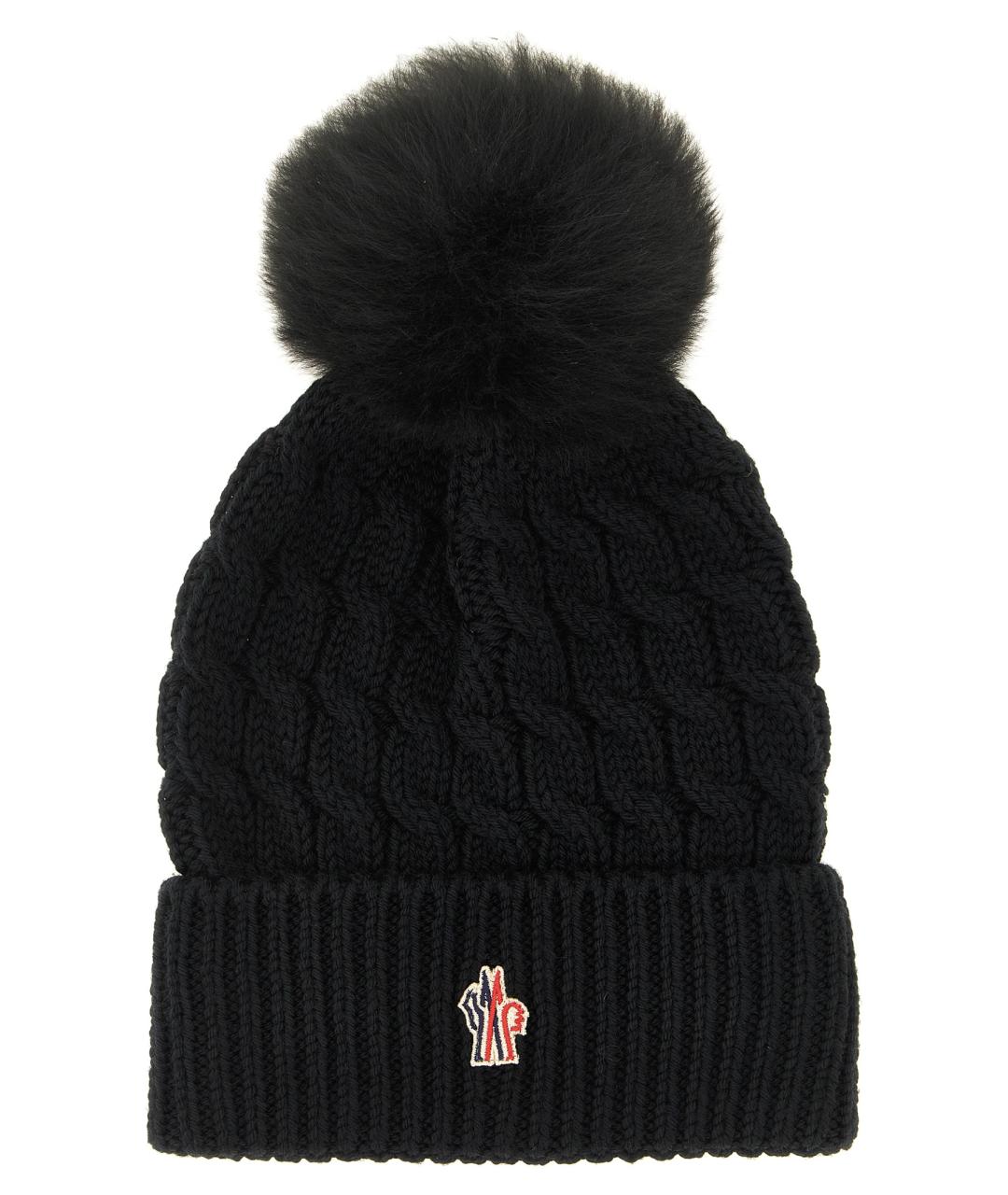 MONCLER GRENOBLE Черная шерстяная шапка, фото 1