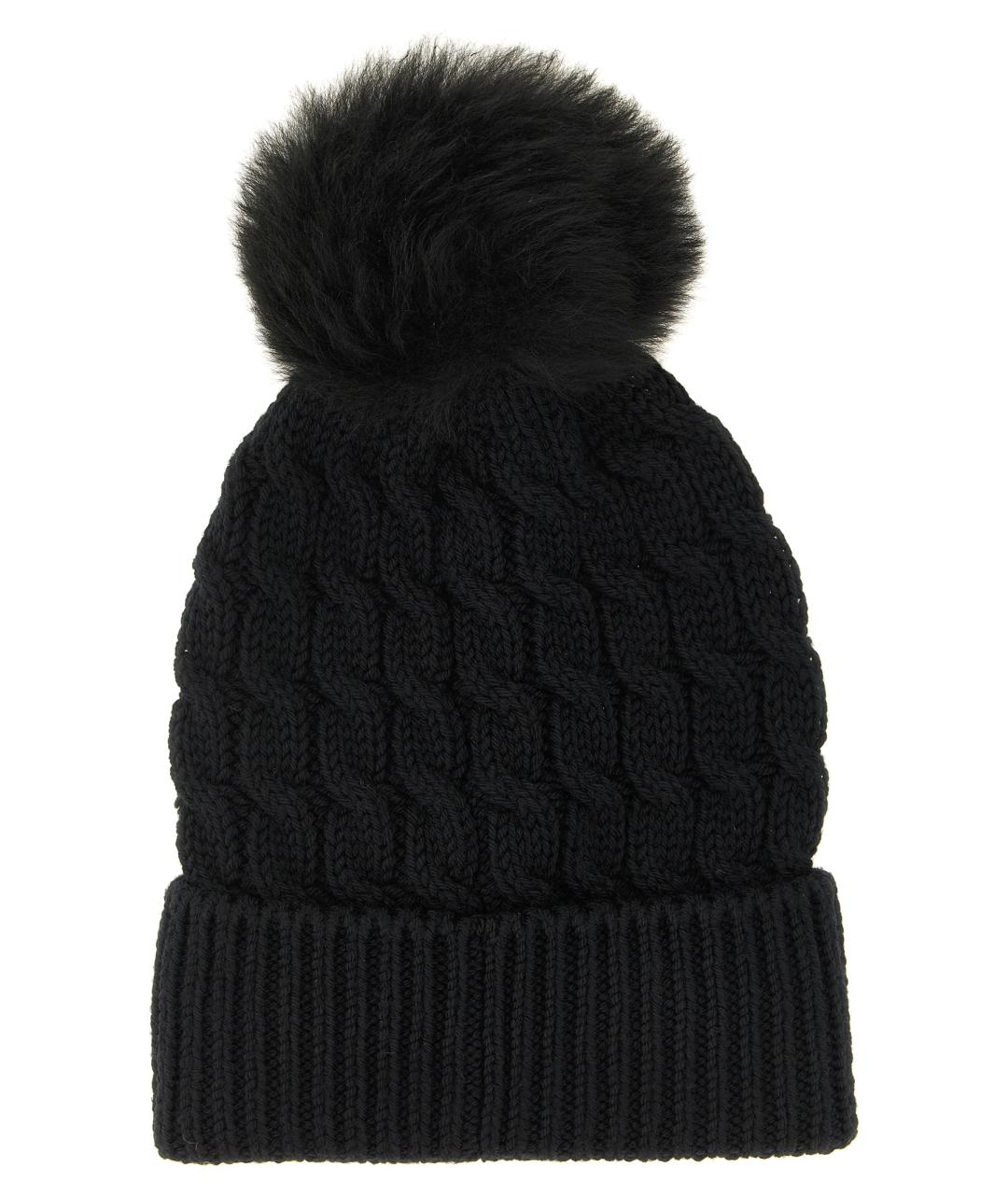 MONCLER GRENOBLE Черная шерстяная шапка, фото 2