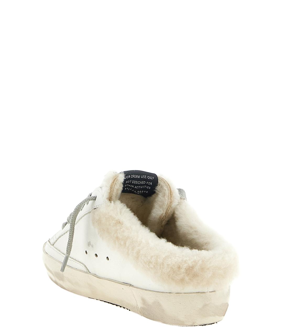 GOLDEN GOOSE Белые кожаные сабо, фото 3