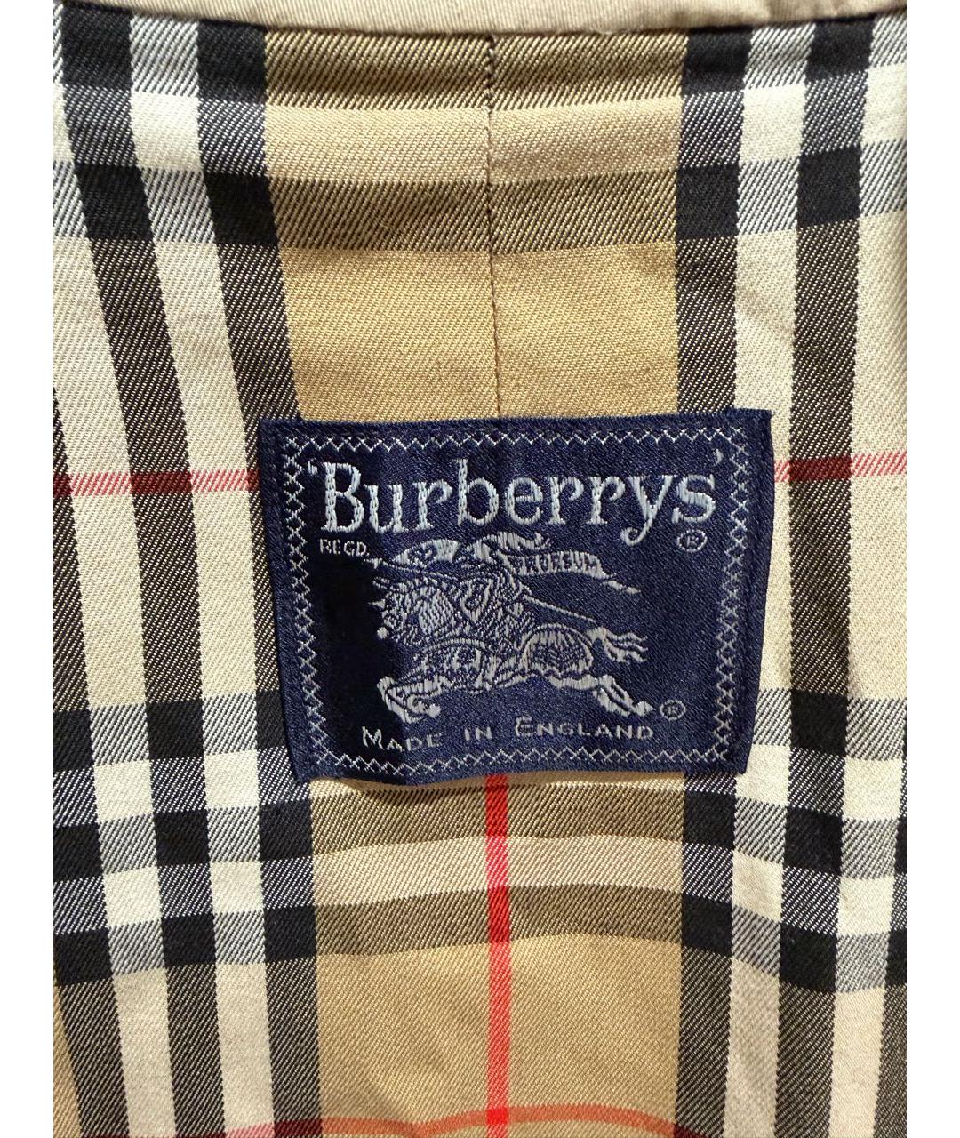BURBERRY Бежевый хлопковый тренч/плащ, фото 3