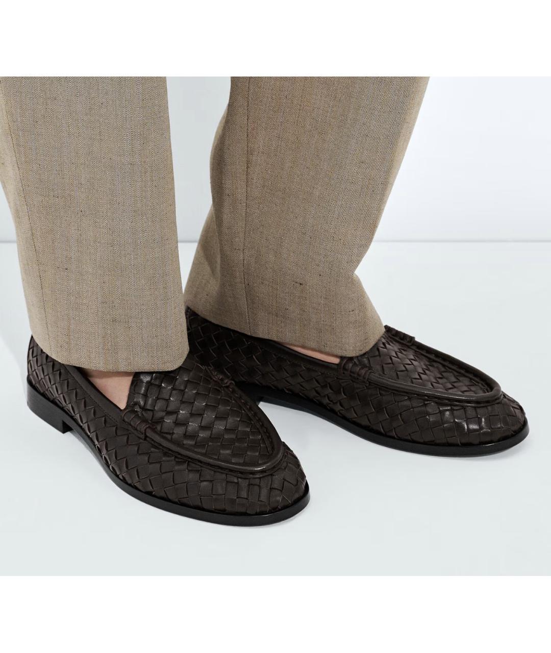 BOTTEGA VENETA Коричневые кожаные лоферы, фото 2