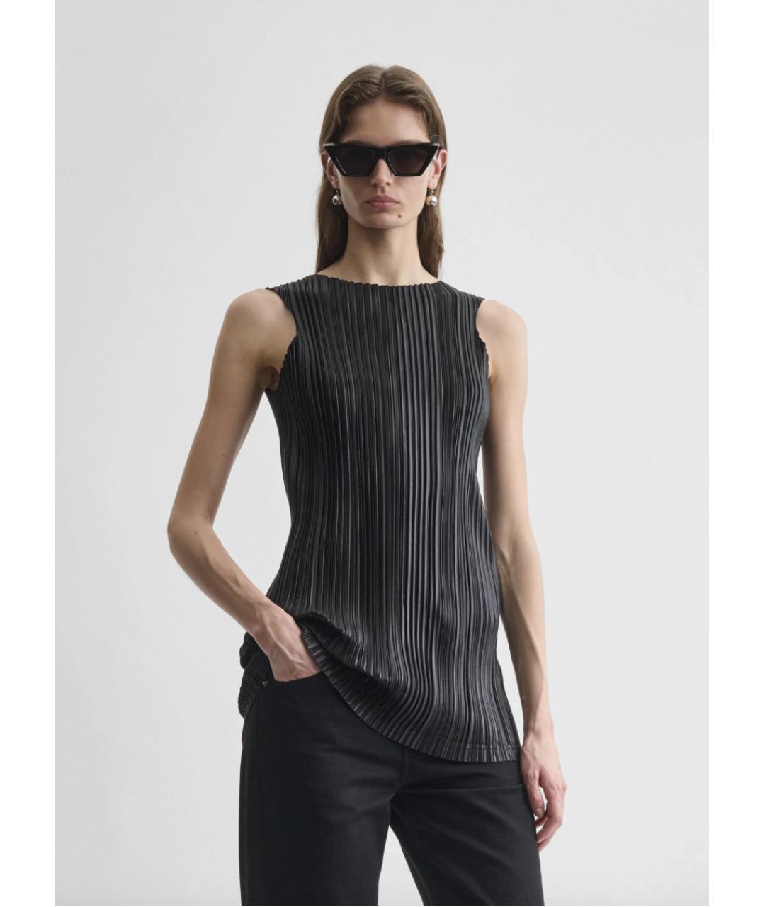 PHOEBE PHILO Черная полиэстеровая майка, фото 3