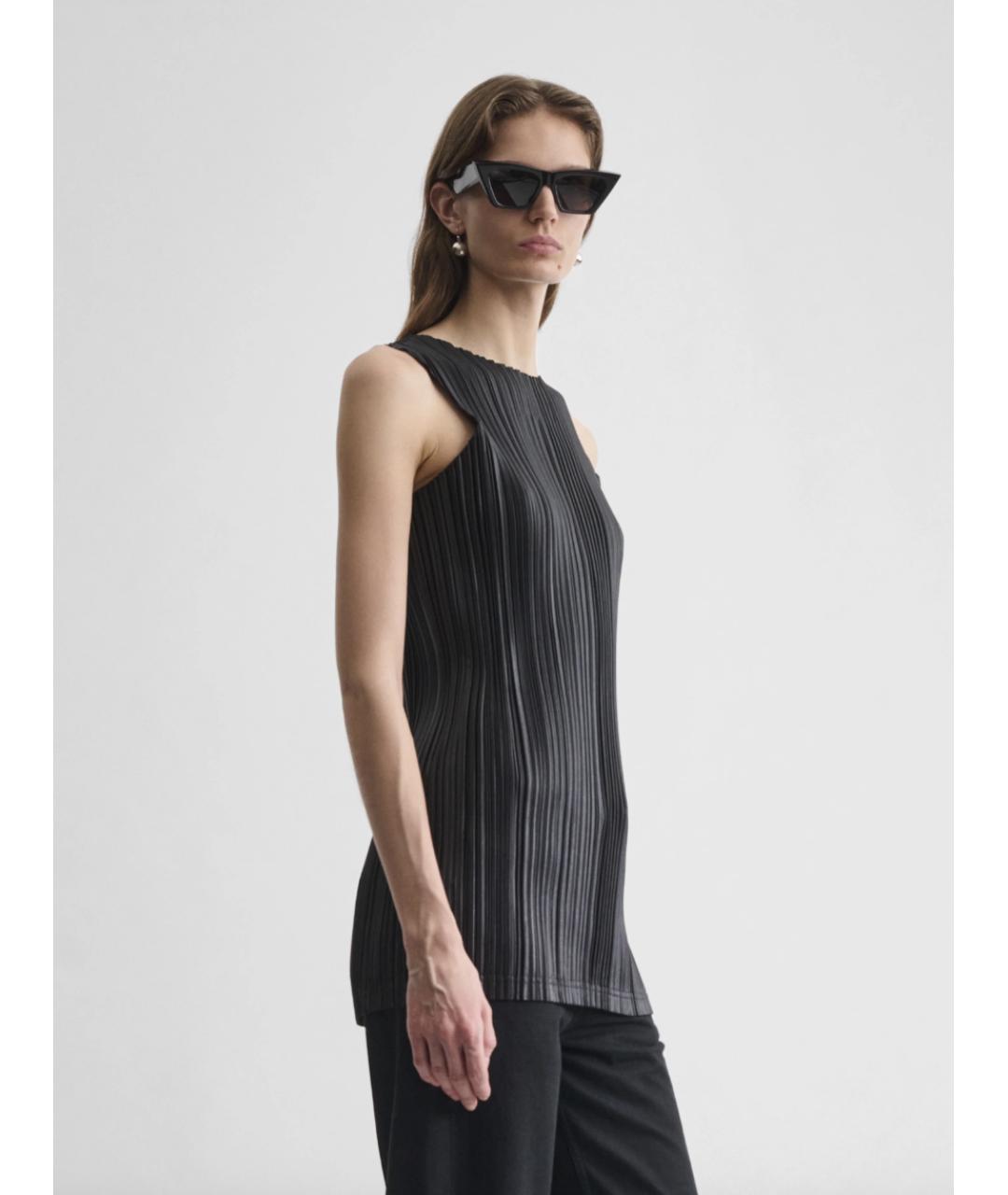 PHOEBE PHILO Черная полиэстеровая майка, фото 4