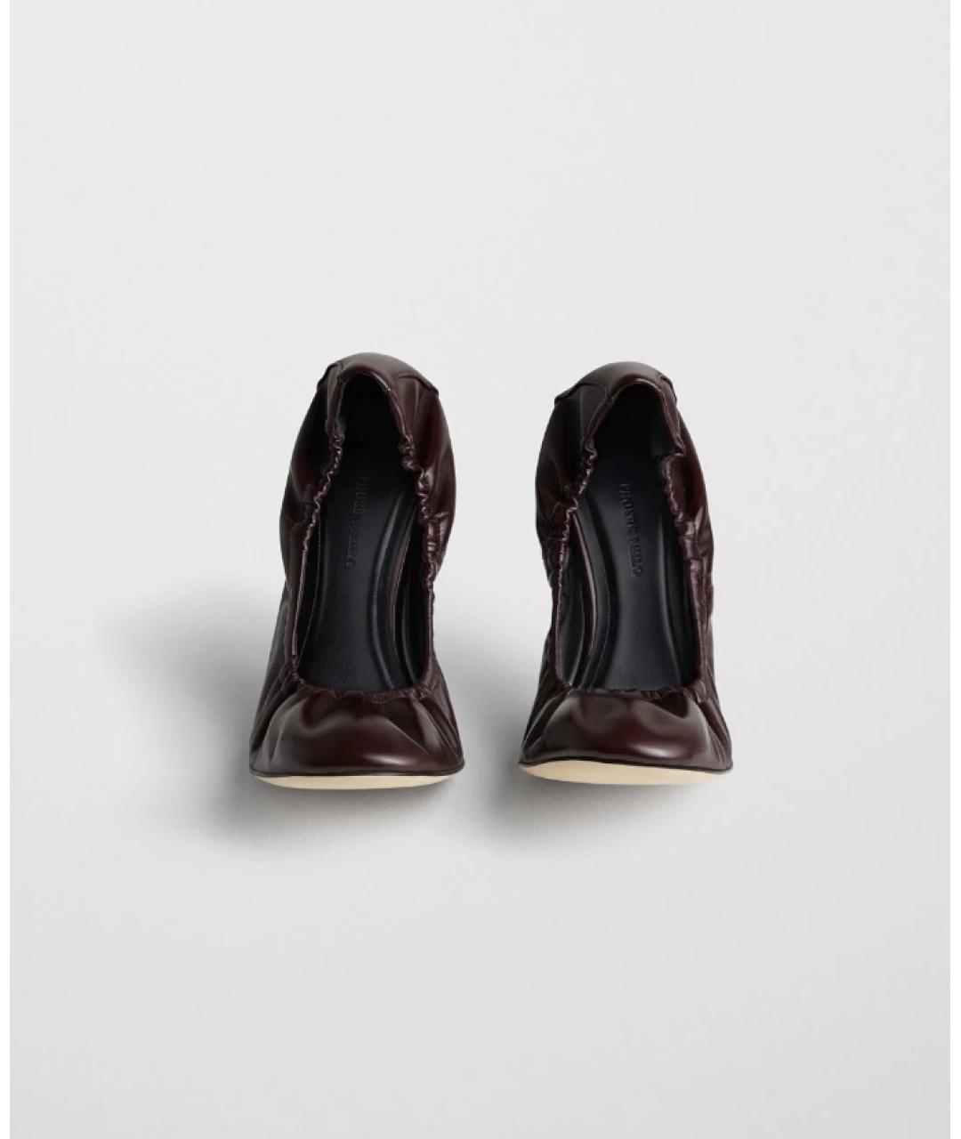 PHOEBE PHILO Бордовые кожаные туфли, фото 2