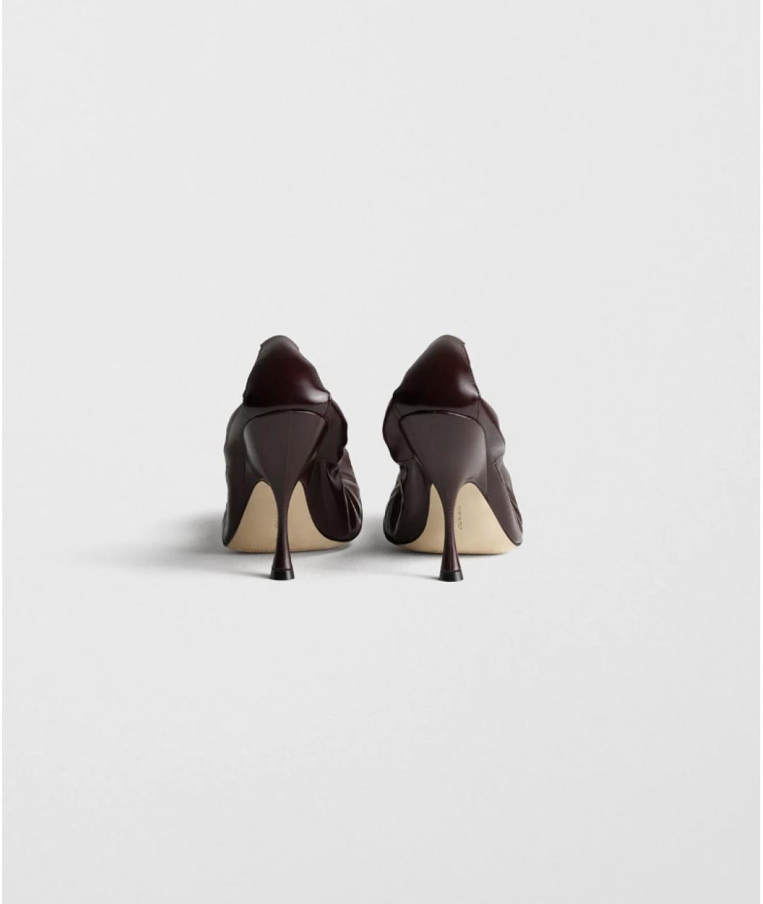 PHOEBE PHILO Бордовые кожаные туфли, фото 4