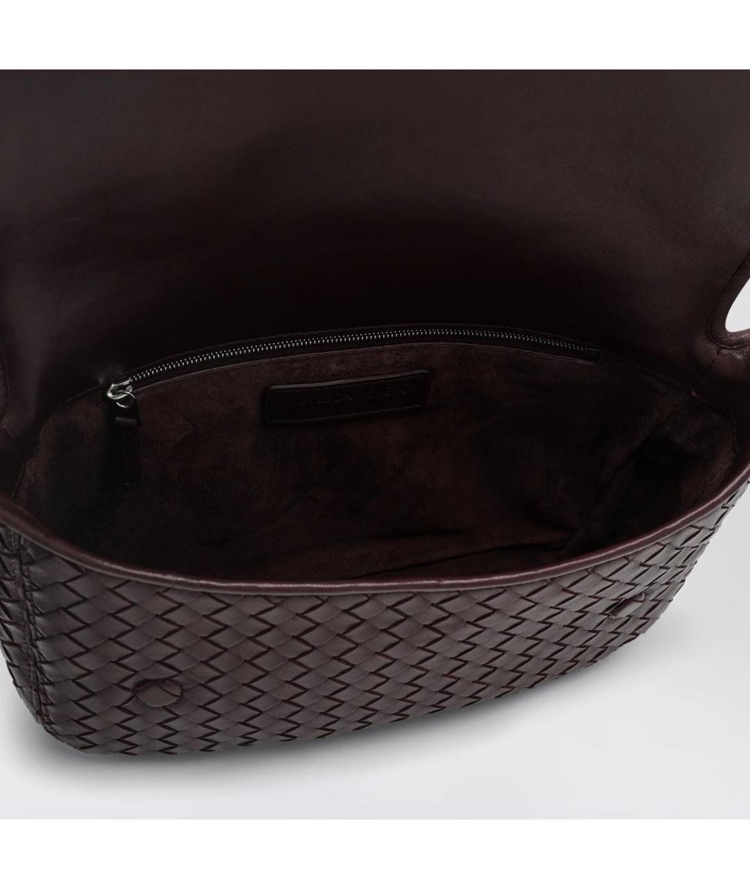 BOTTEGA VENETA Бордовая кожаная сумка на плечо, фото 4