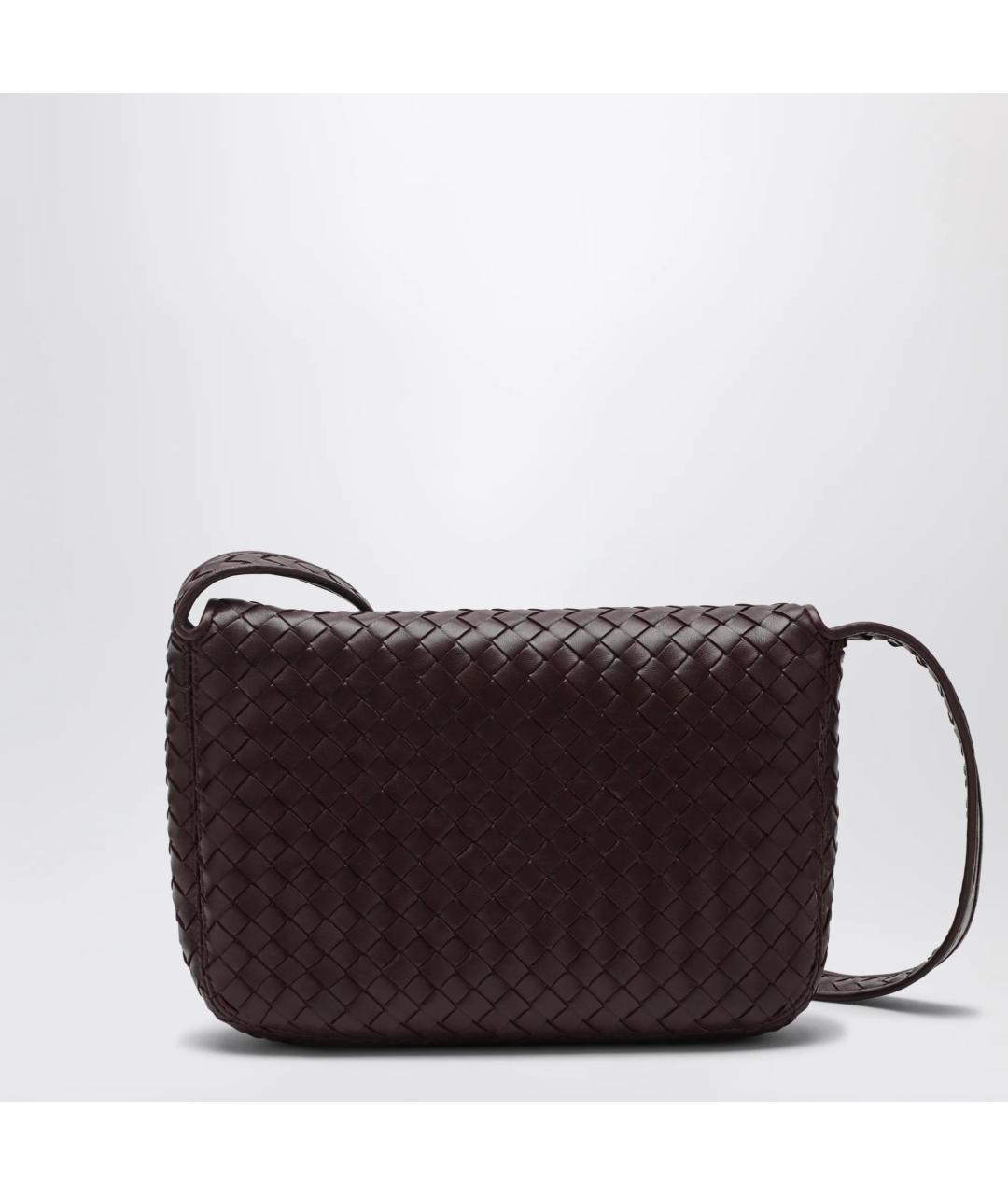 BOTTEGA VENETA Бордовая кожаная сумка на плечо, фото 3