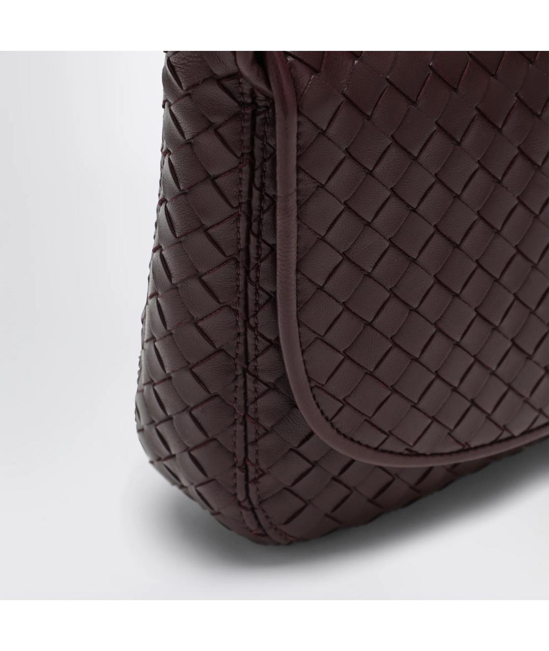 BOTTEGA VENETA Бордовая кожаная сумка на плечо, фото 5