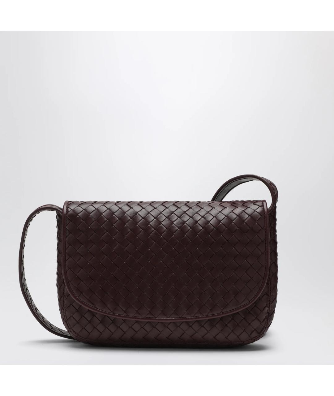 BOTTEGA VENETA Бордовая кожаная сумка на плечо, фото 6