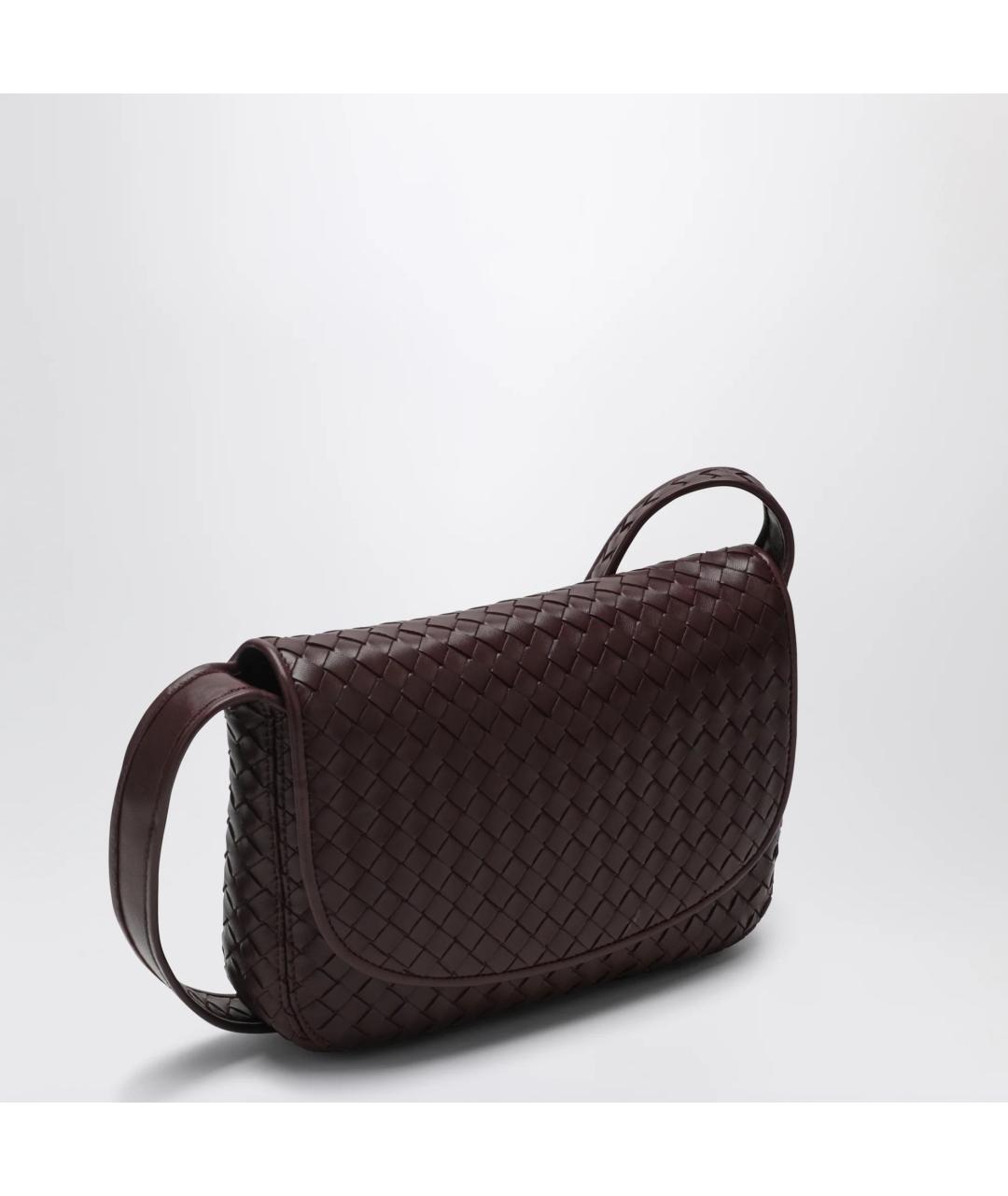 BOTTEGA VENETA Бордовая кожаная сумка на плечо, фото 2
