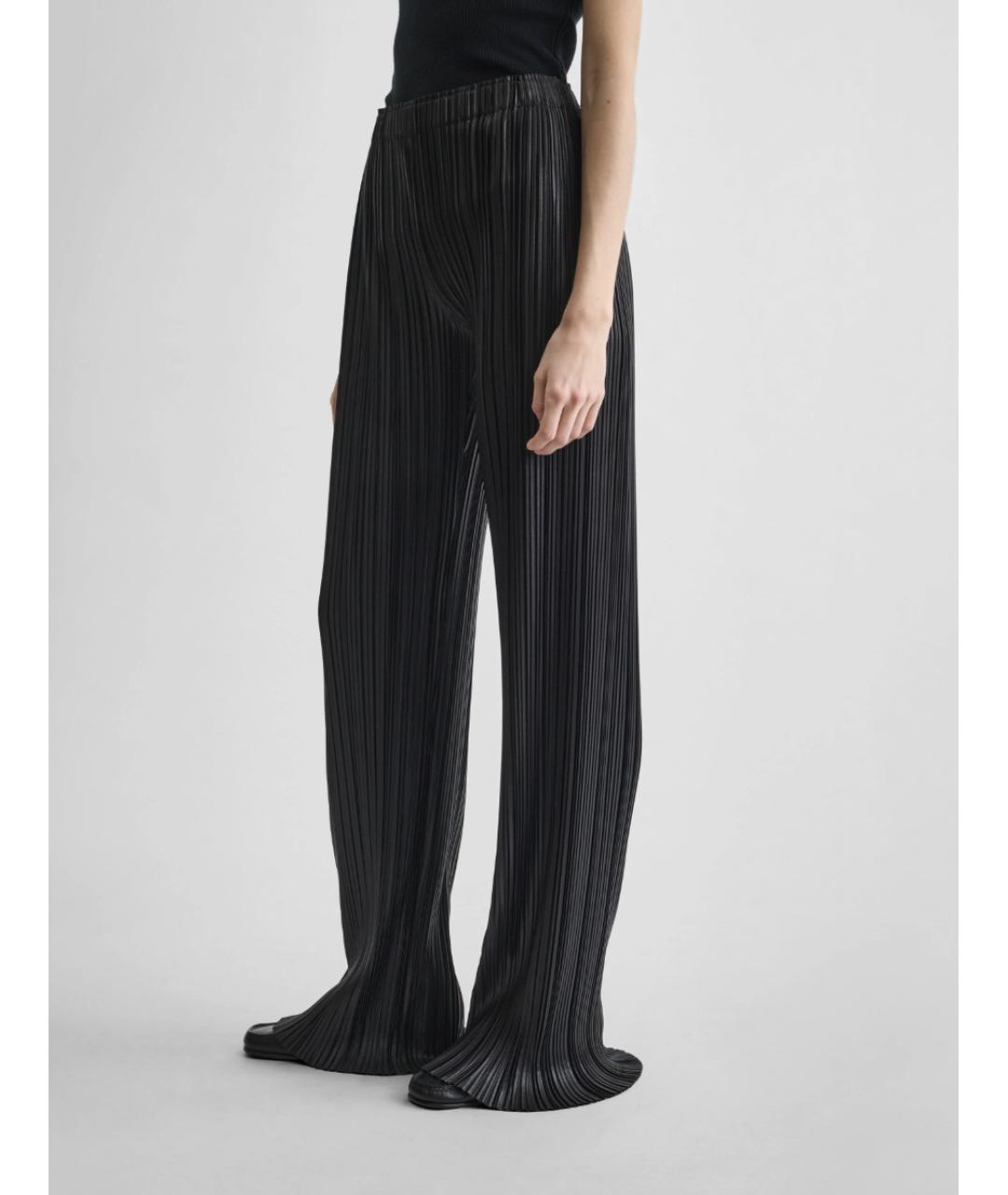 PHOEBE PHILO Черные полиэстеровые прямые брюки, фото 4