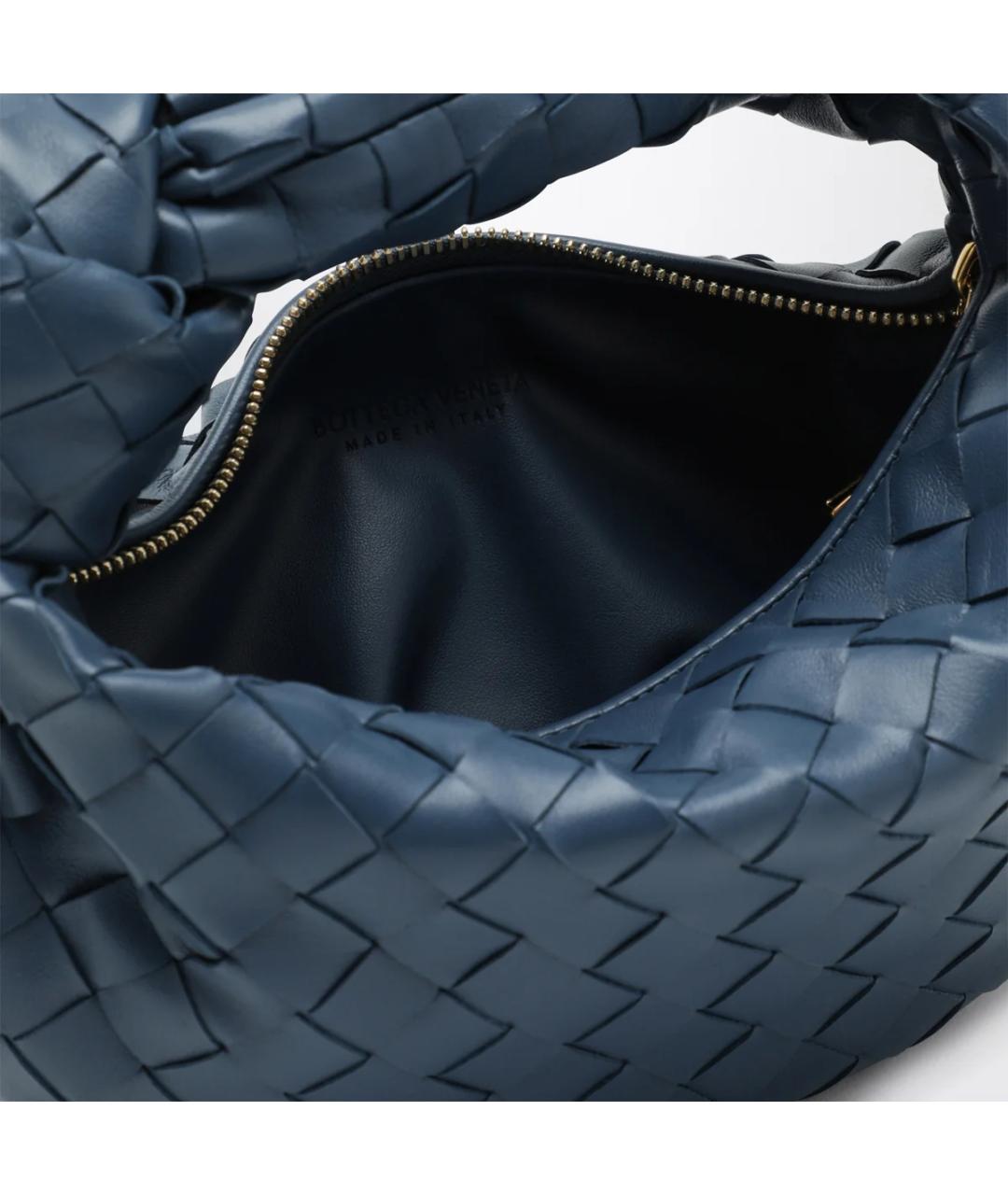 BOTTEGA VENETA Синяя кожаная сумка с короткими ручками, фото 4