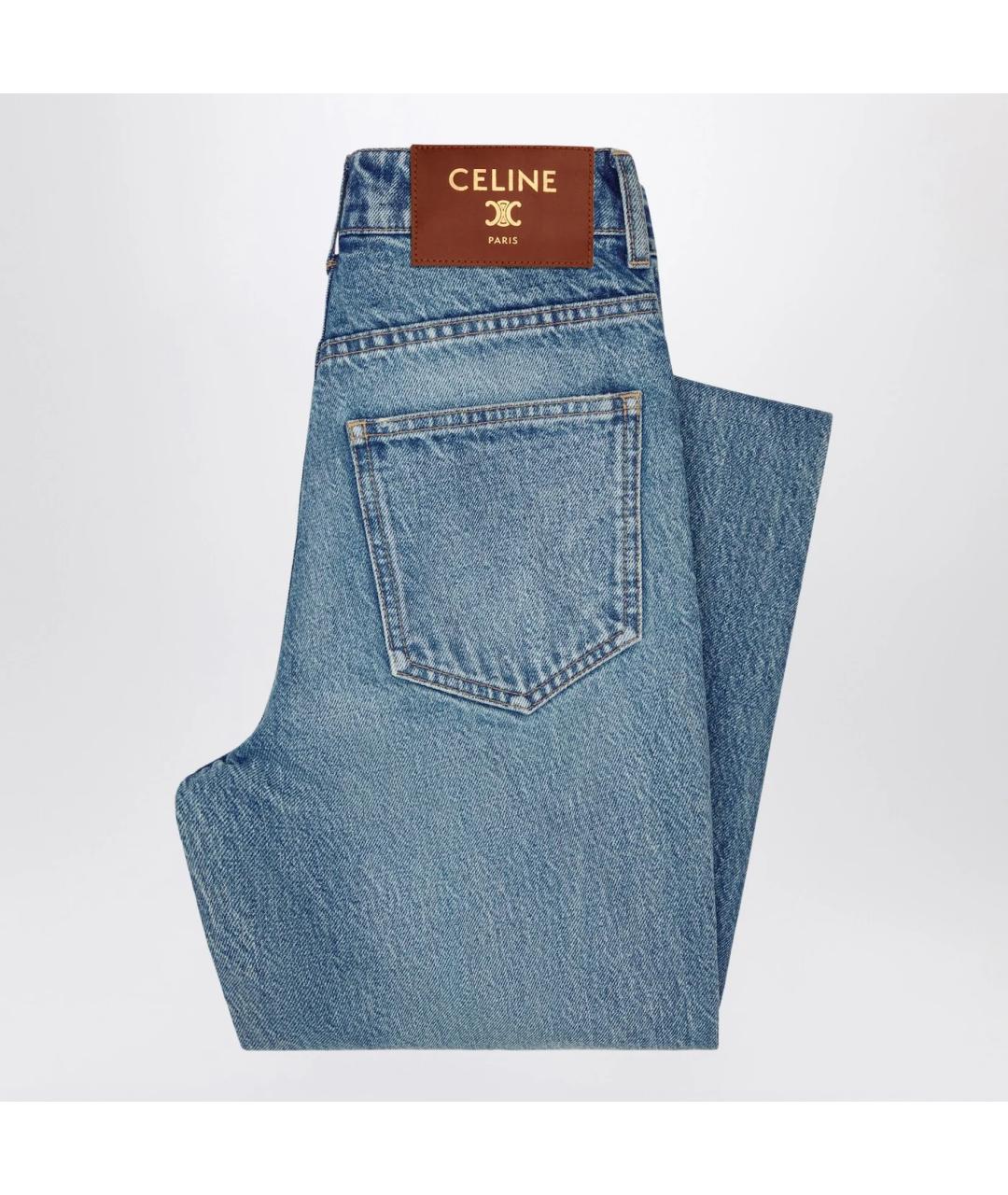CELINE Голубые хлопковые джинсы клеш, фото 2