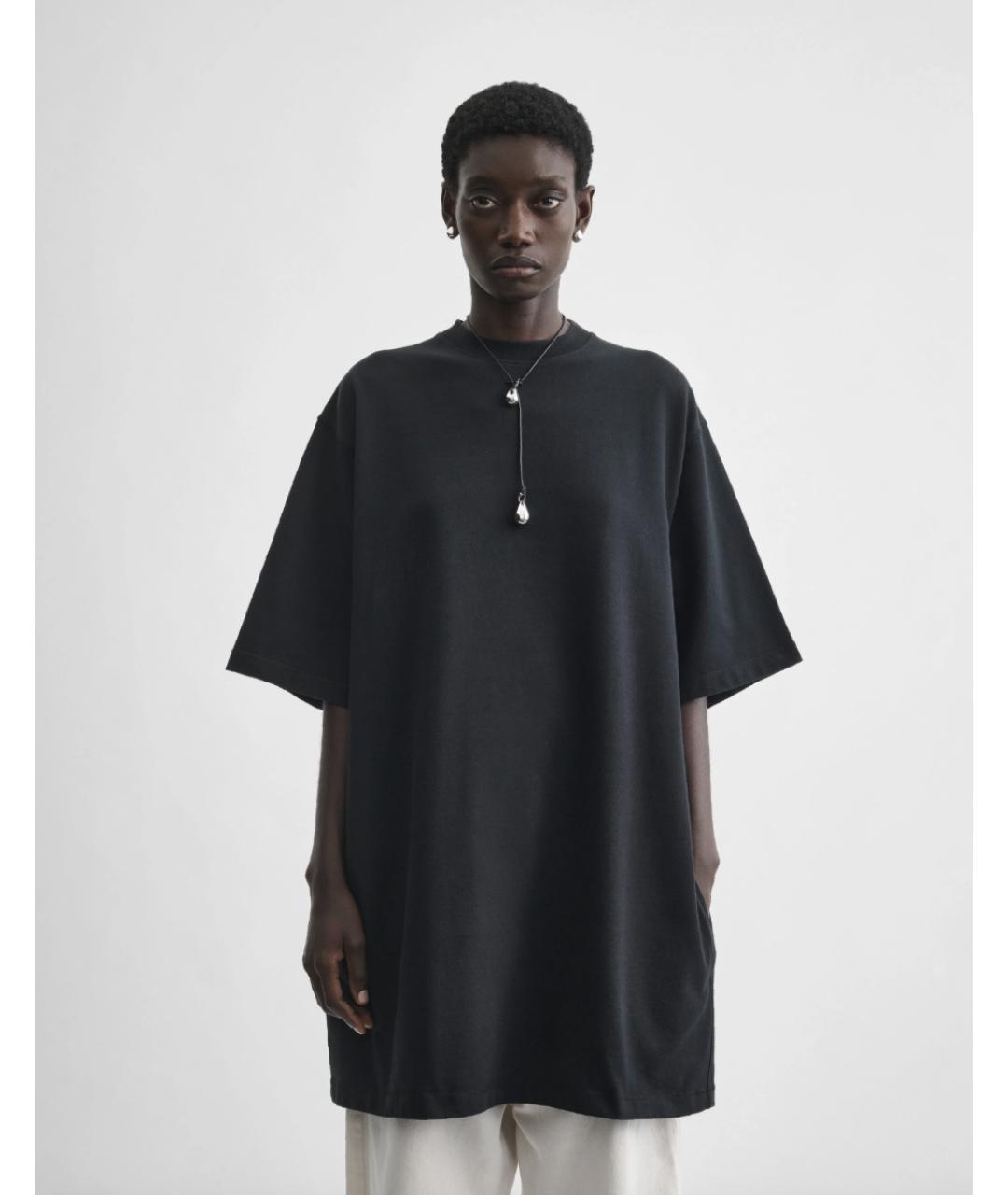 PHOEBE PHILO Черная хлопковая футболка, фото 4