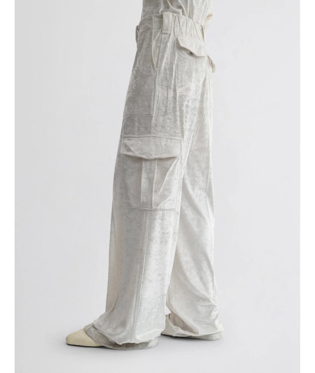 PHOEBE PHILO Белые хлопковые прямые брюки, фото 6