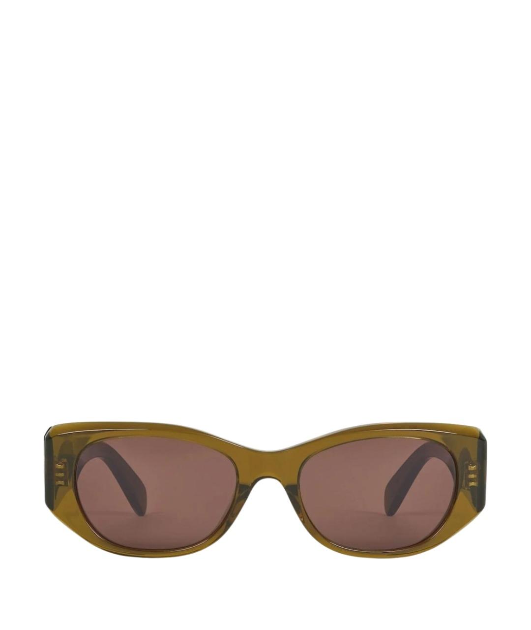 CELINE Зеленые пластиковые солнцезащитные очки, фото 1