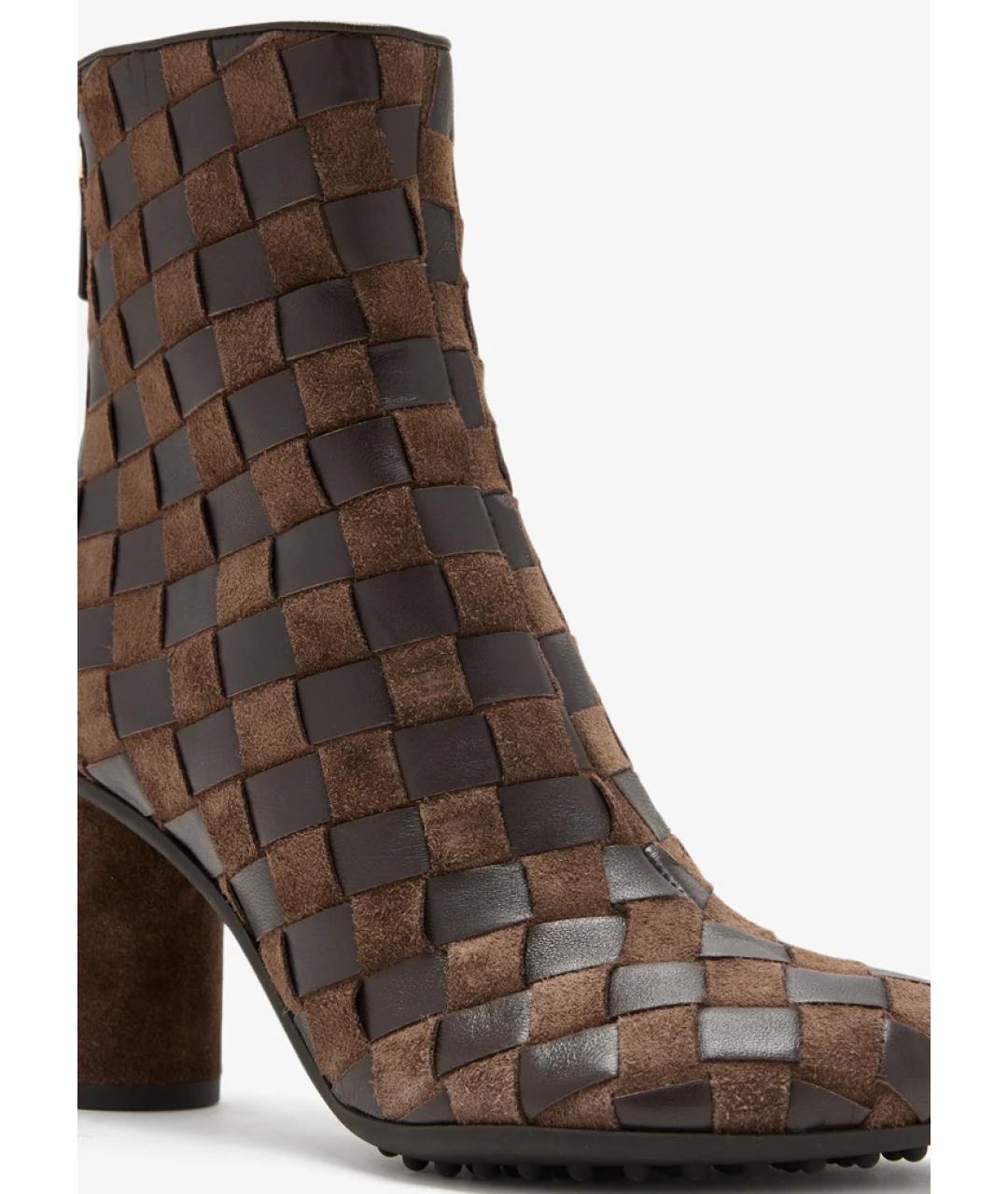BOTTEGA VENETA Коричневые кожаные ботильоны, фото 2