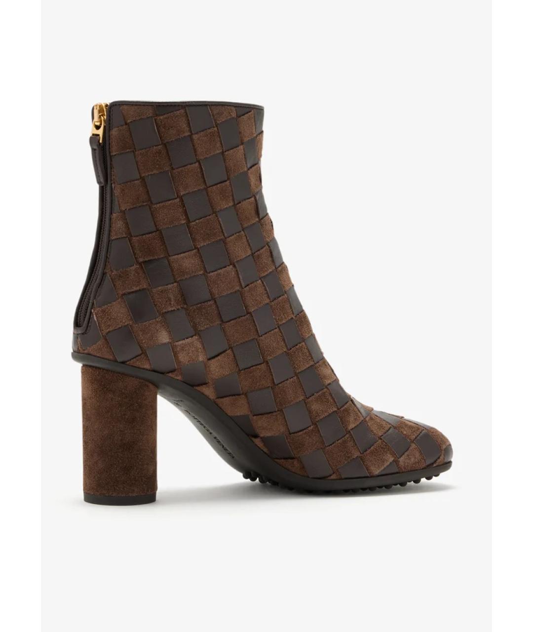 BOTTEGA VENETA Коричневые кожаные ботильоны, фото 3