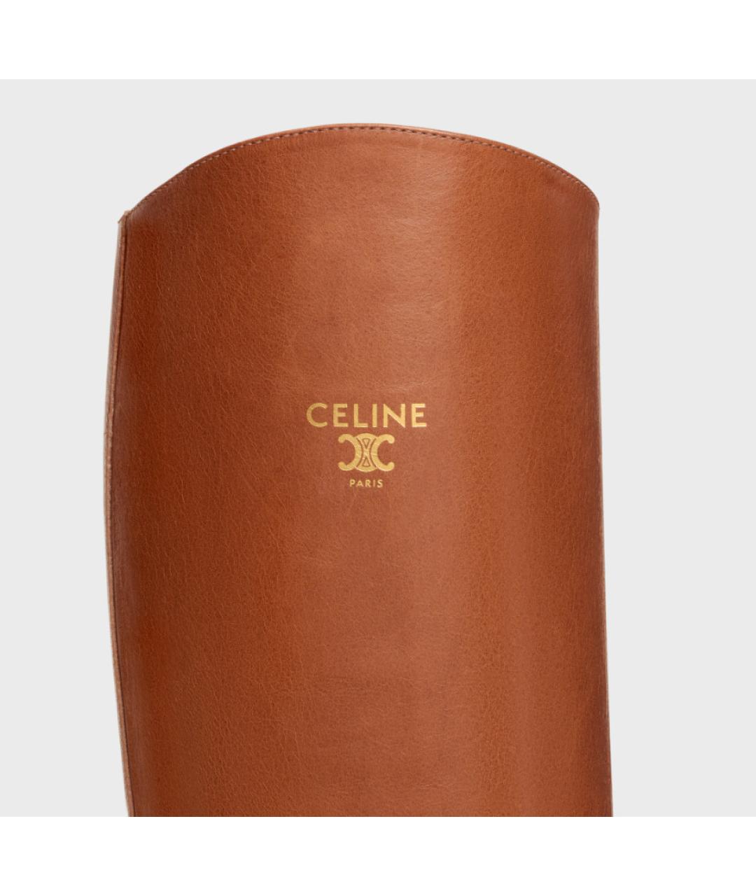 CELINE Коричневые кожаные сапоги, фото 5