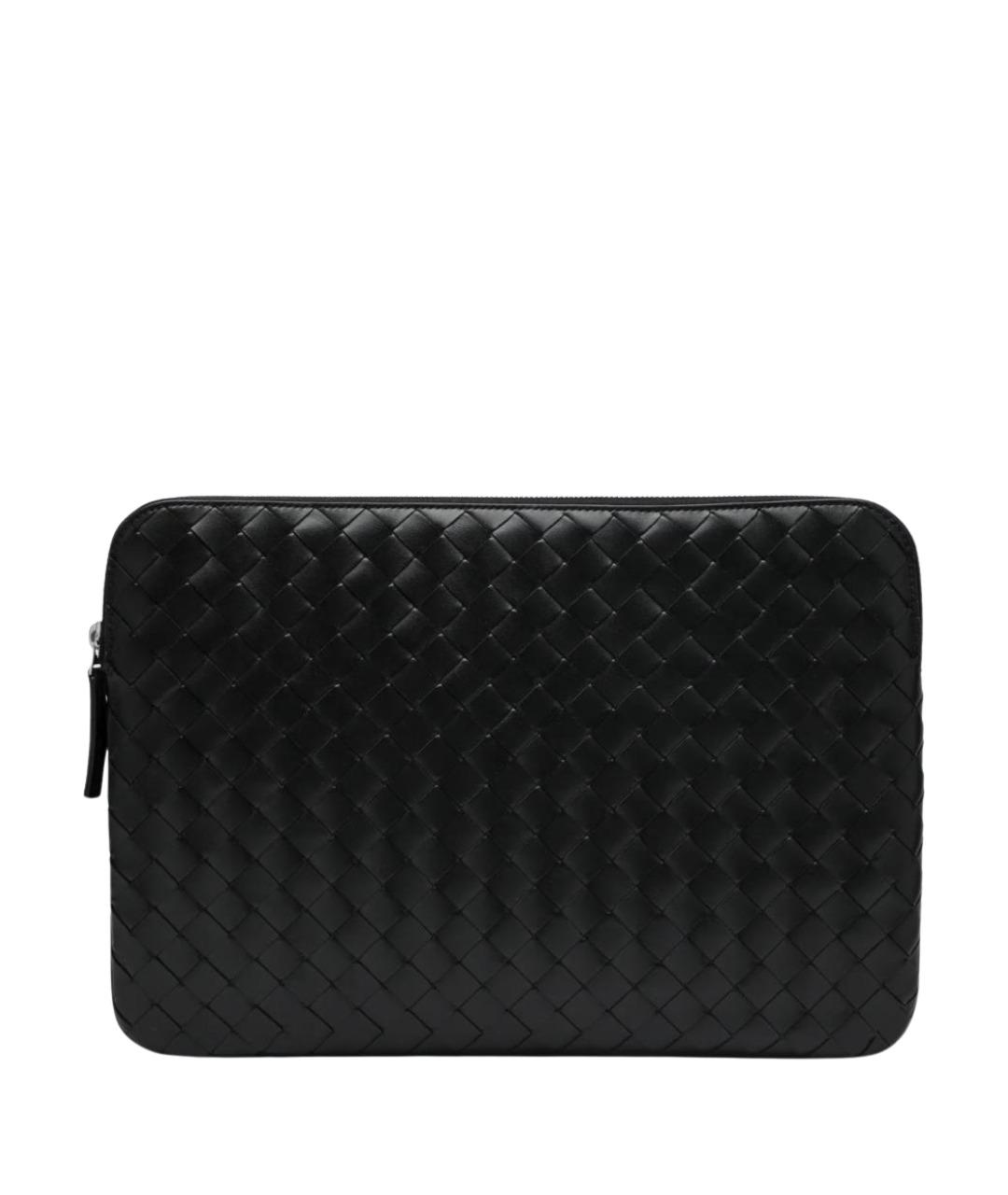 BOTTEGA VENETA Черная кожаная папка для документов, фото 1