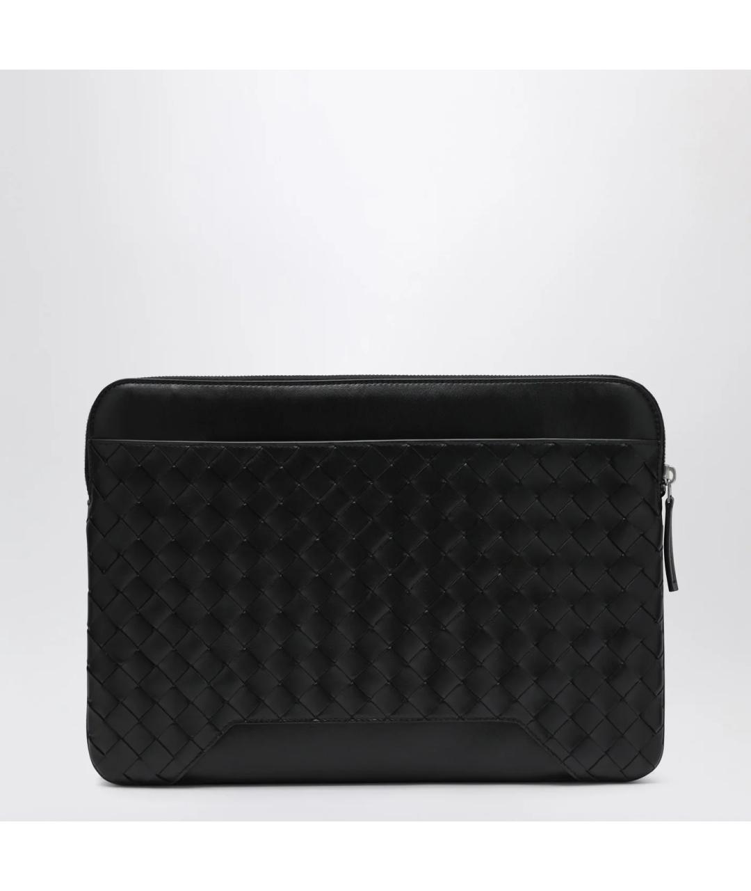 BOTTEGA VENETA Черная кожаная папка для документов, фото 4