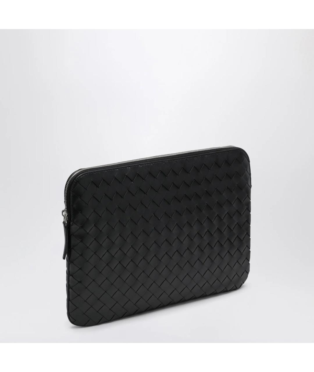 BOTTEGA VENETA Черная кожаная папка для документов, фото 3