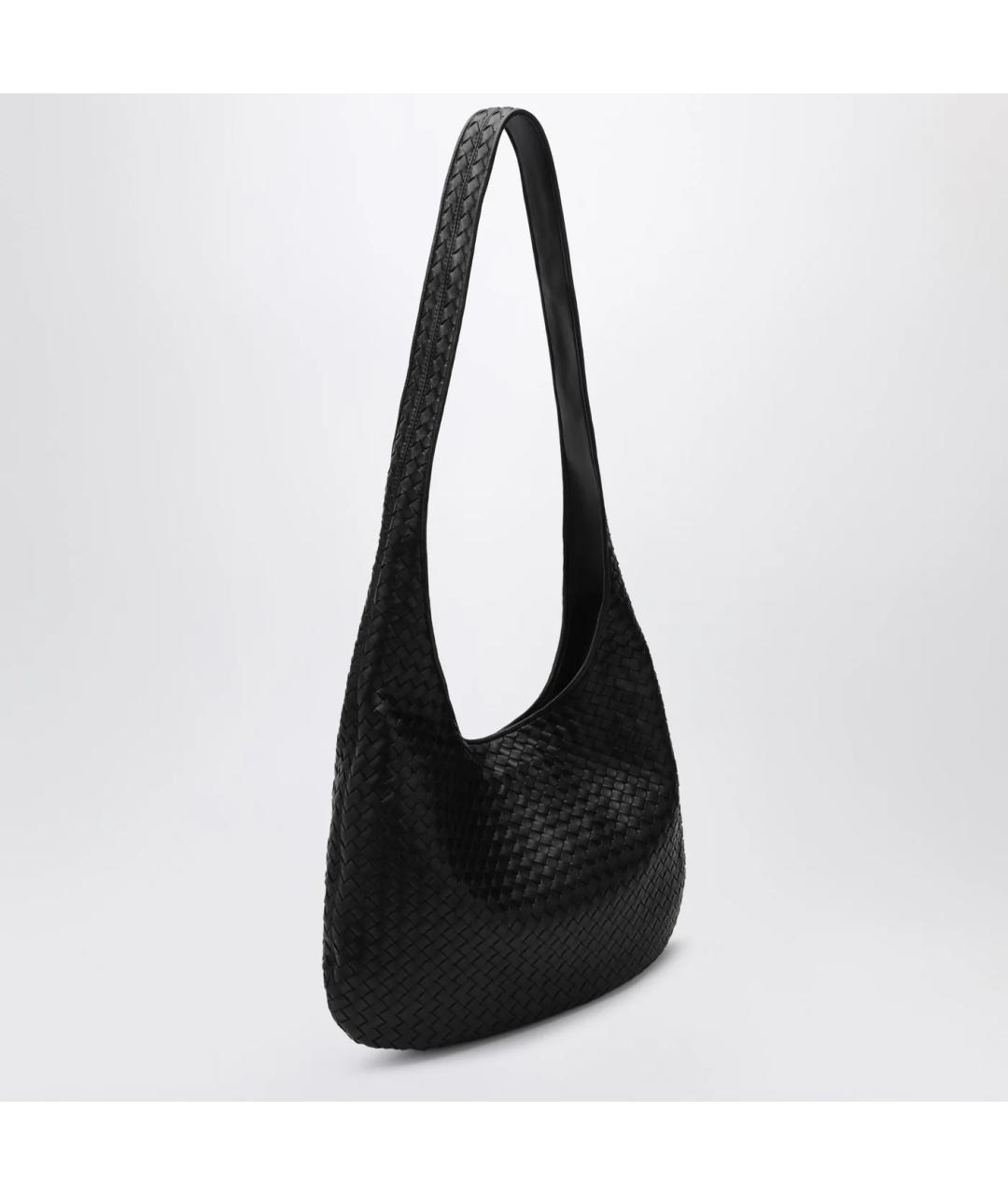 BOTTEGA VENETA Черная кожаная сумка на плечо, фото 2