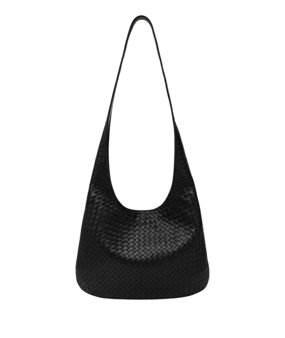 BOTTEGA VENETA Черная кожаная сумка на плечо, фото 1