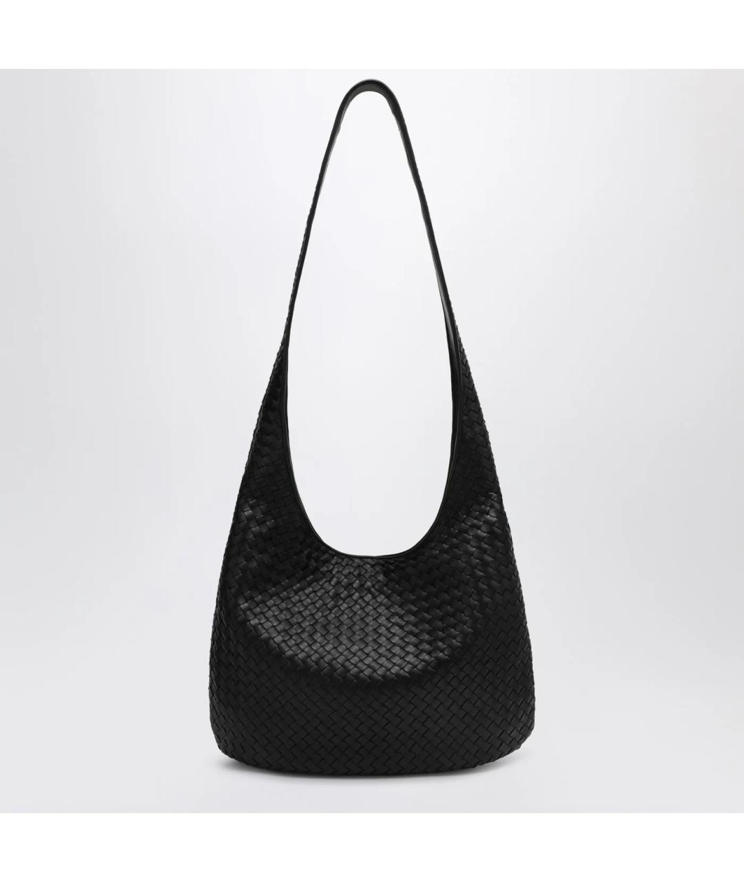 BOTTEGA VENETA Черная кожаная сумка на плечо, фото 3