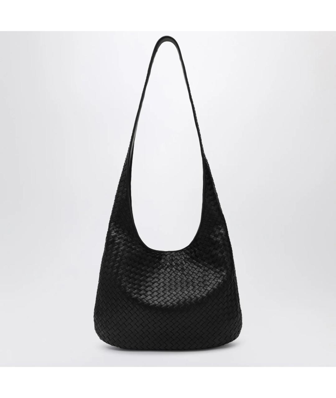 BOTTEGA VENETA Черная кожаная сумка на плечо, фото 6