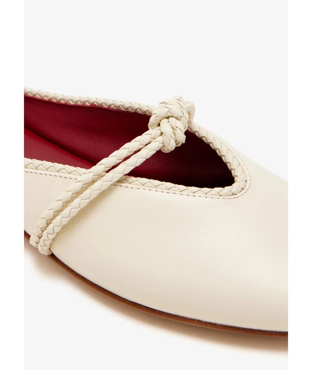 BOTTEGA VENETA Белые кожаные сабо, фото 2