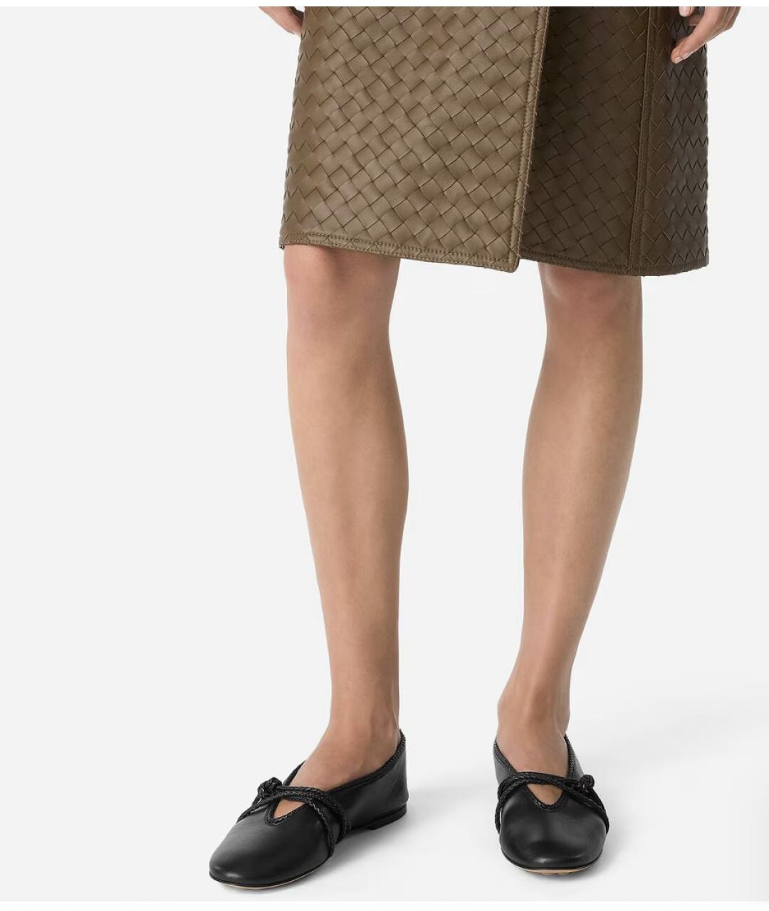 BOTTEGA VENETA Черные кожаные балетки, фото 2
