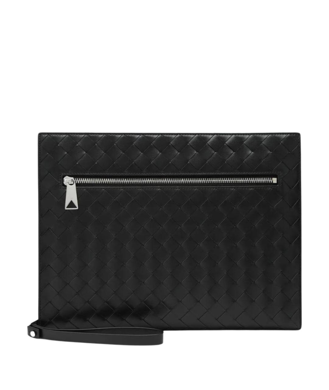 BOTTEGA VENETA Черная кожаная папка для документов, фото 1