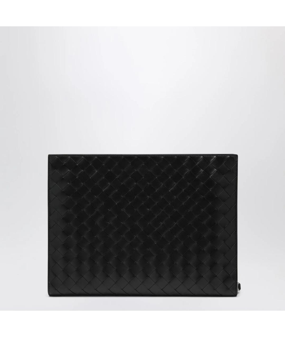 BOTTEGA VENETA Черная кожаная папка для документов, фото 3