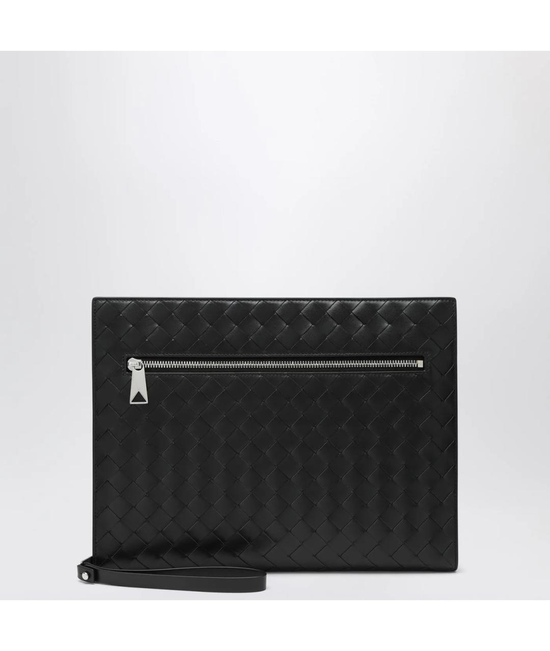 BOTTEGA VENETA Черная кожаная папка для документов, фото 5