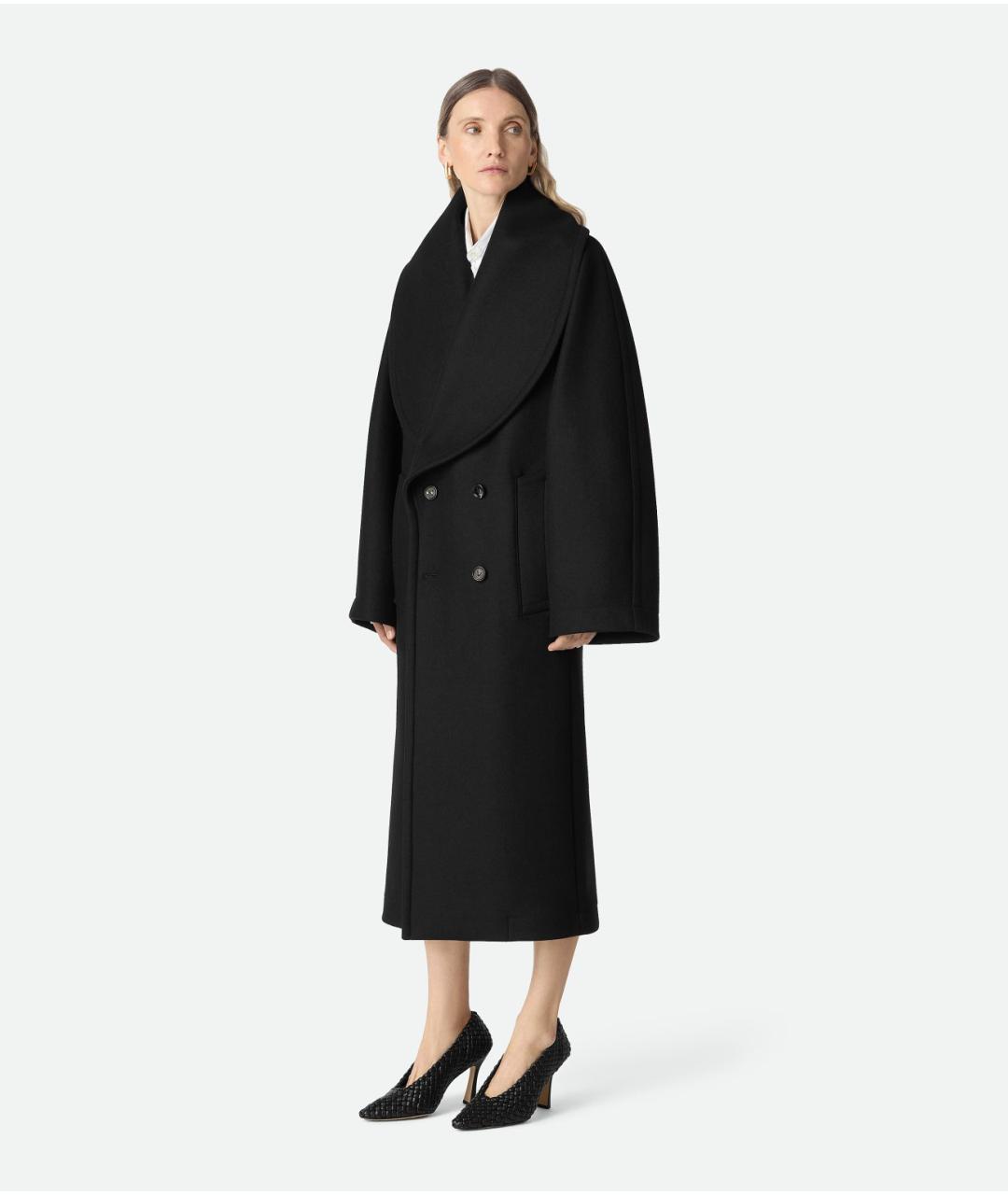 BOTTEGA VENETA Черное шерстяное пальто, фото 3