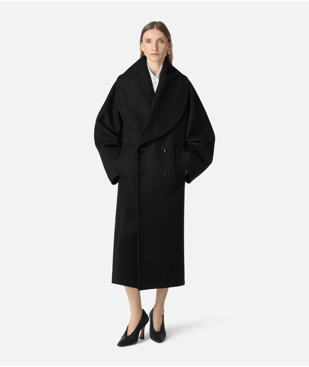 BOTTEGA VENETA Черное шерстяное пальто, фото 2