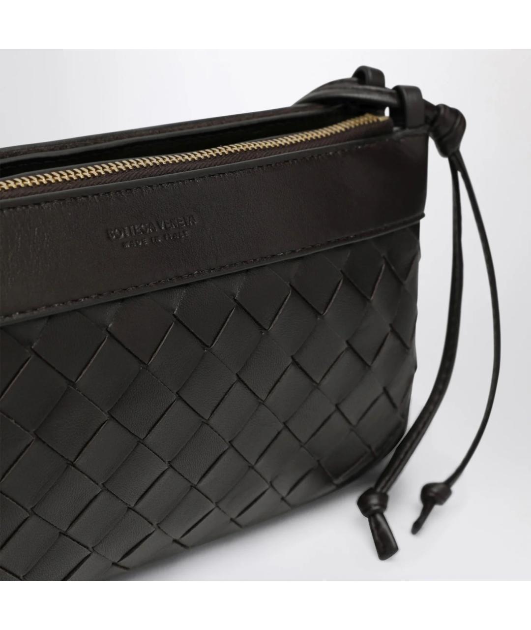 BOTTEGA VENETA Коричневая кожаная сумка через плечо, фото 5